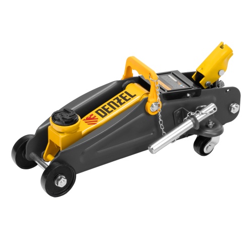 домкрат гидравлический подкатной denzel 2 т 130-330 мм в кейсе фото 10