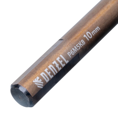 набор сверл по металлу denzel р6м5к8-tin 1-10 мм golden tip 19шт фото 6