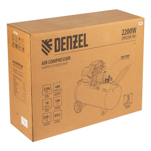 компрессор воздушный denzel dkv2200/100 х-pro фото 5