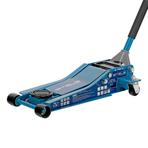 домкрат гидравлический подкатной stels 3 т  75-515 мм профессиональный фото 4