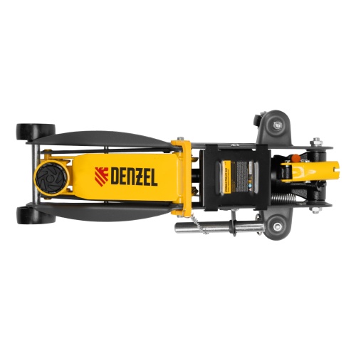 домкрат гидравлический подкатной denzel 2,8 т 135-385 мм с фиксатором фото 3