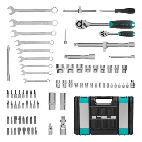 набор инструментов stels 82 предмета 1/2", 1/4" 14105 в кейсе фото 9