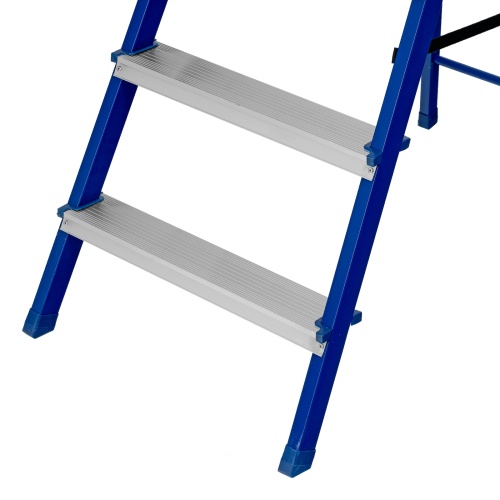 стремянка сибртех 6 ступеней стальной профиль / алюминиевые ступени 97956 фото 2