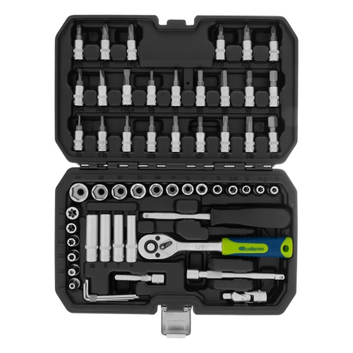 набор инструментов сибртех 56 предметов 1/4" фото 8