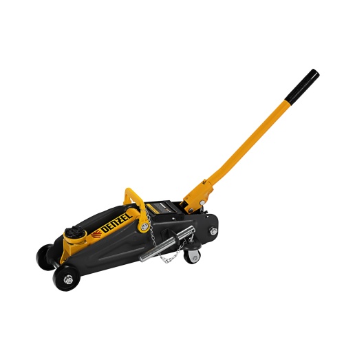 домкрат гидравлический подкатной denzel 2 т 130-330 мм с фиксатором