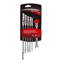 набор ключей комбинированных трещеточных шарнирных matrix 6 шт