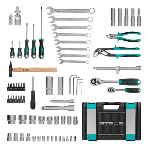 набор инструментов stels 14104 76 предметов 1/2", 1/4" в кейсе фото 9