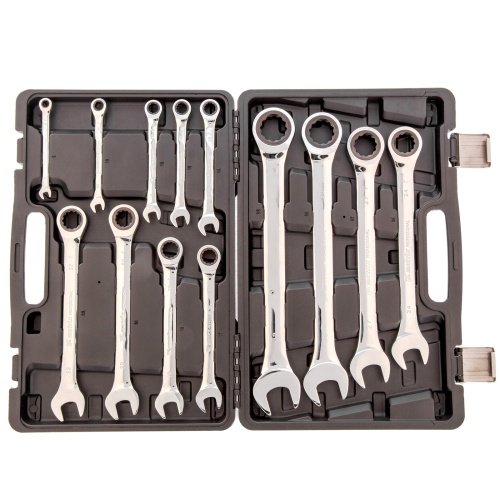 набор ключей комбинированных трещоточных matrix 14797 13 шт в кейсе фото 3