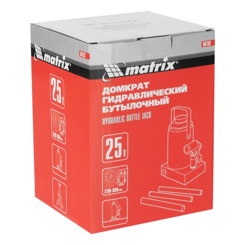 домкрат гидравлический бутылочный matrix 50733 25 т 230-360 мм фото 6