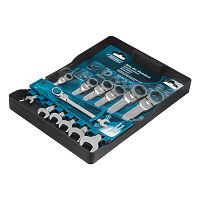 набор ключей комбинированных с трещоткой gross 8-19 мм 7 шт шарнирные