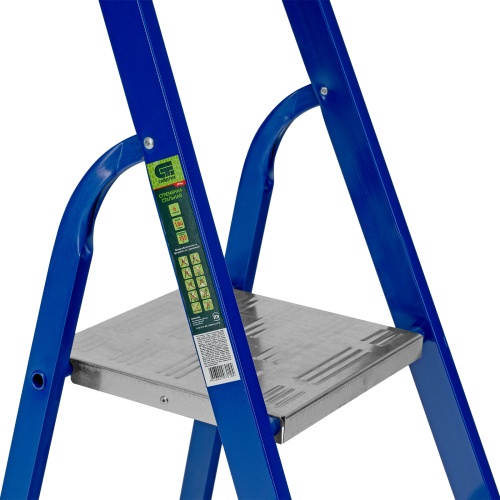 стремянка сибртех 6 ступеней стальной профиль / алюминиевые ступени 97956 фото 5