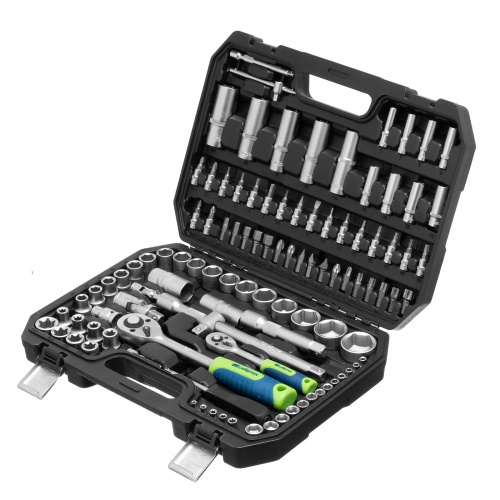 набор инструментов сибртех 13389 108 предметов 1/2", 1/4" в кейсе