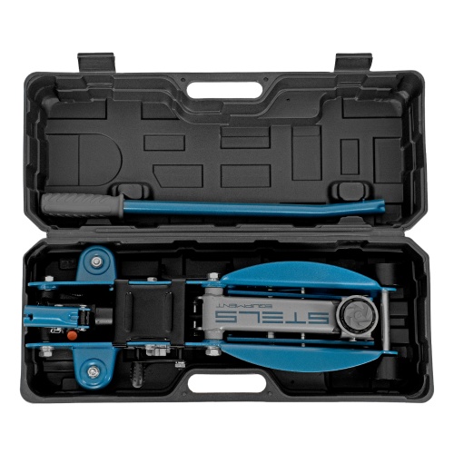 домкрат гидравлический подкатной  stels 2.5 т 140-385 мм в кейсе фото 9