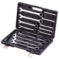 набор ключей комбинированных трещоточных matrix 14797 13 шт в кейсе