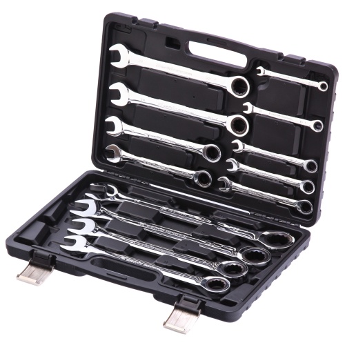 набор ключей комбинированных трещоточных matrix 14797 13 шт в кейсе