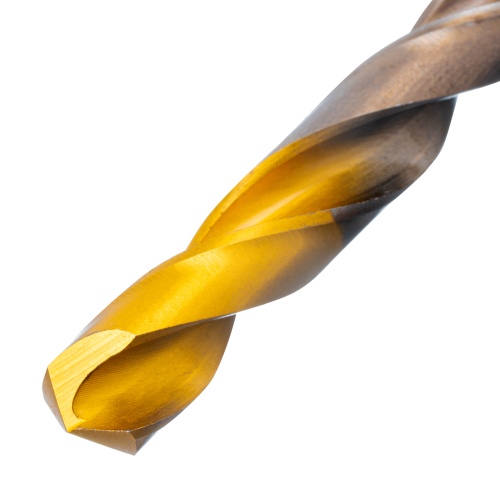 набор сверл по металлу denzel р6м5к8-tin 1-10 мм golden tip 19шт фото 7