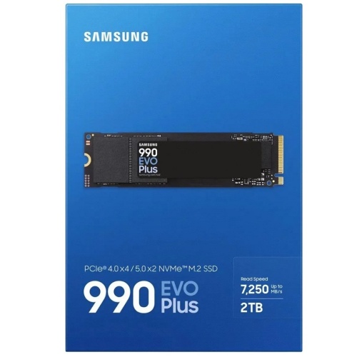 накопитель ssd samsung 2tb 990 evo plus m.2 2280 pci-e gen4 x4, nvme, r/w 7250/6300mb/s, 1200tbw, rtl ( mz-v9s2t0bw) фото 3