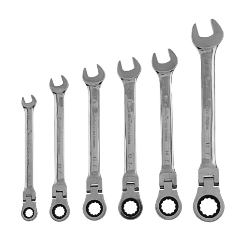 набор ключей комбинированных трещеточных шарнирных matrix 6 шт фото 10