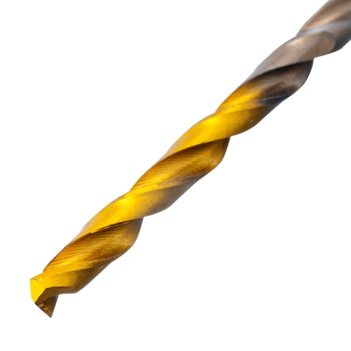 набор сверл по металлу denzel р6м5к8-tin 1-10 мм golden tip 19шт фото 2