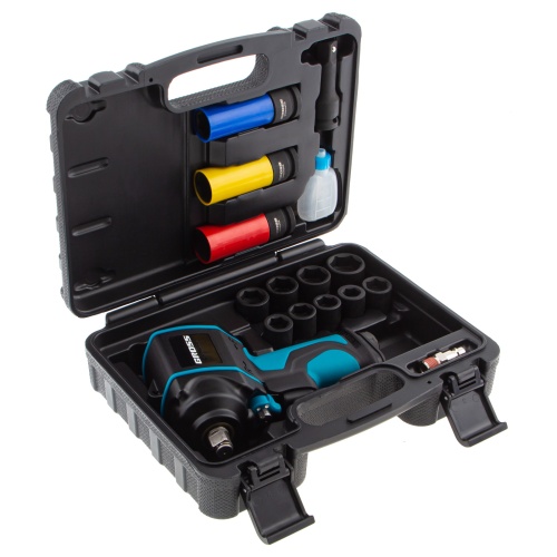 гайковерт пневматический ударный gross g985k2 с набором 17 предметов фото 9