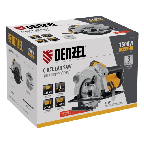 пила циркулярная denzel cs-185 1500 вт фото 6