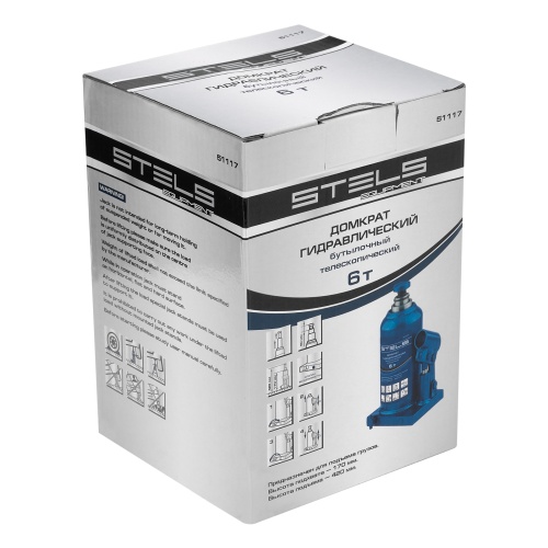 домкрат гидравлический бутылочный телескопический stels 6 т 170-420 фото 6