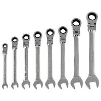 набор ключей комбинированных трещеточных шарнирных matrix 8 шт