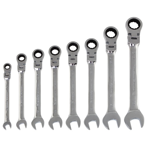 набор ключей комбинированных трещеточных шарнирных matrix 8 шт