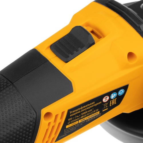 машина углошлифовальная аккумуляторная denzel blg-ib-18-125-0 18в фото 3
