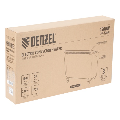 конвектор электрический denzel xce-1500 b, 230 в, 1500 вт, x-образный нагреватель фото 3