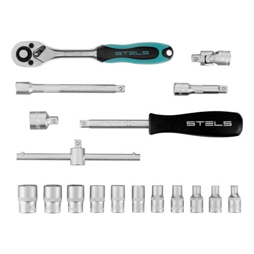 набор торцевых головок с трещоткой stels 1/4" 18 предметов фото 8