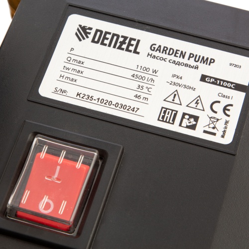 садовый поверхностный насос denzel gp1100c 97203 фото 4