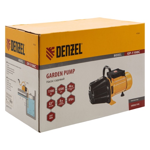 садовый поверхностный насос denzel gp1100c 97203 фото 3