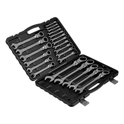 набор ключей комбинированных matrix 14800 трещоточные шарнирные 22шт фото 10