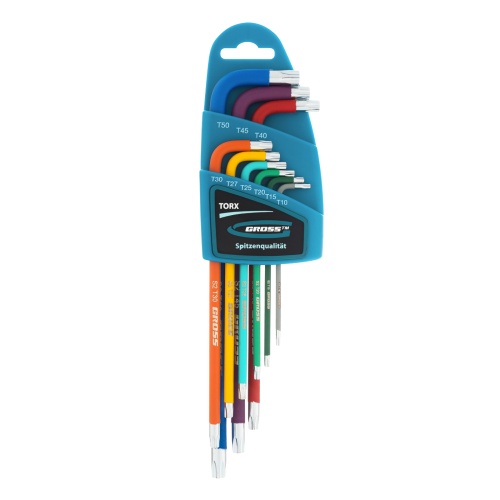 набор ключей имбусовых gross torx -tt t10-t50 9 шт хром/краска фото 9