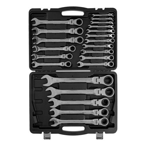 набор ключей комбинированных matrix 14800 трещоточные шарнирные 22шт фото 9