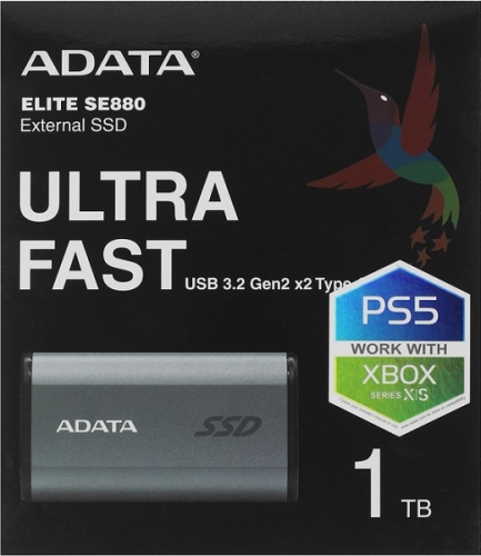 внешний накопитель ssd a-data 1tb se880 usb type-c 2000/2000 mb/s metal case grey (aeli-se880-1tcgy) фото 2