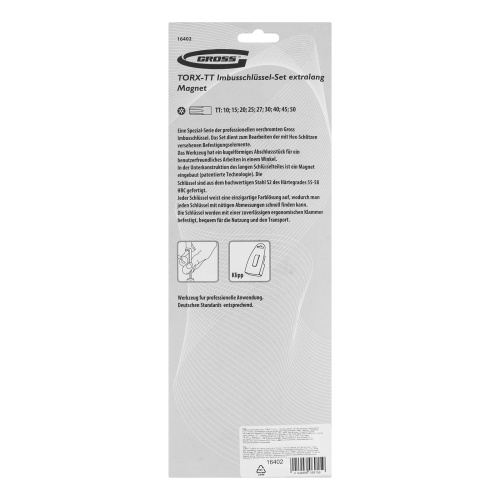 набор ключей имбусовых gross torx -tt t10-t50 9 шт хром/краска фото 4