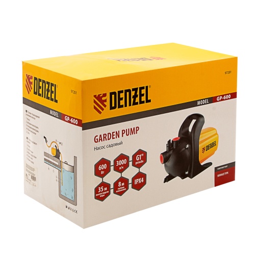 садовый поверхностный насос denzel gp 600 97201 фото 2